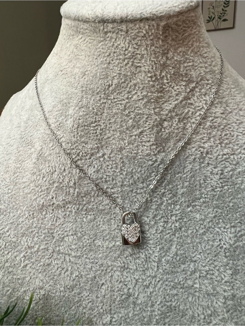 Silver Heart Padlock Necklace - Women Jewelry